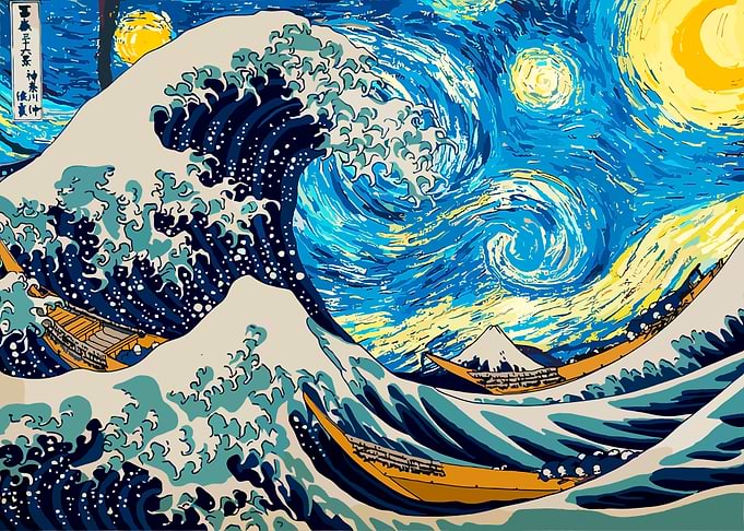 Great Wave & Starry Night
