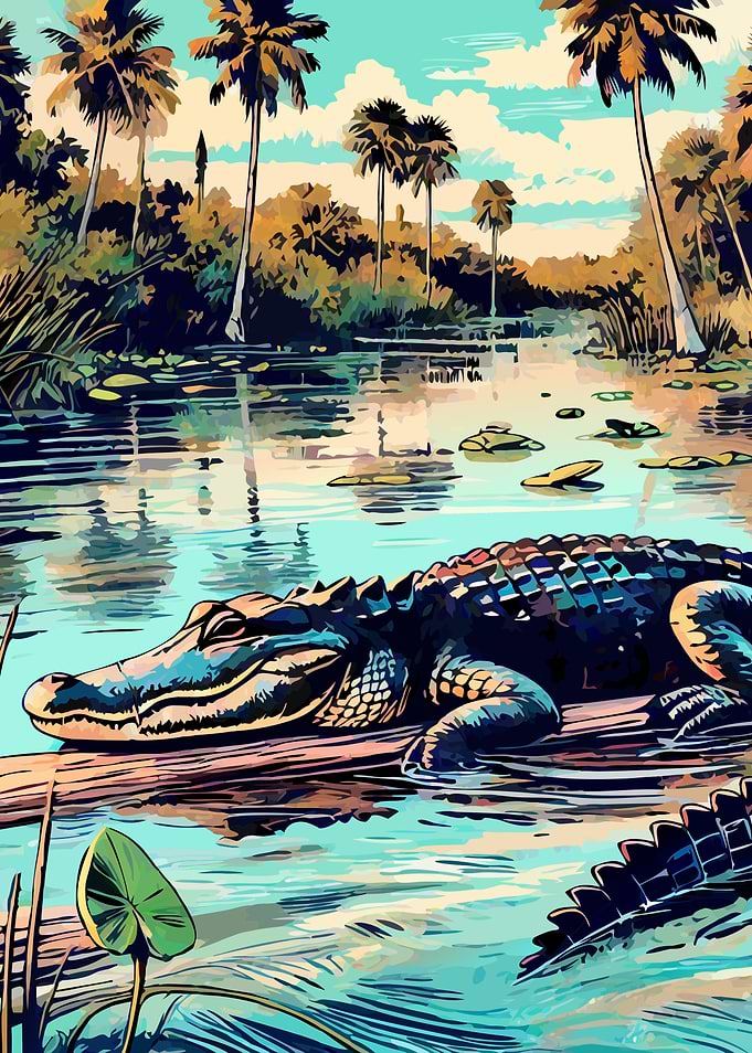 Alligator in Swamp