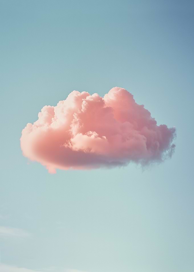 Pink Cloud in Blue Sky