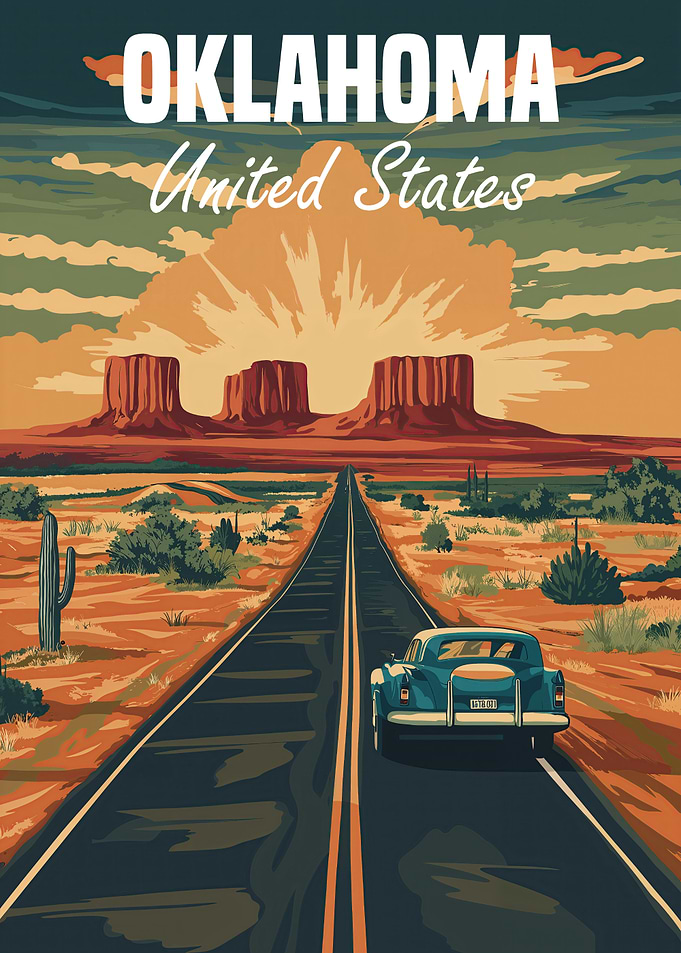 Oklahoma Road Trip Poster