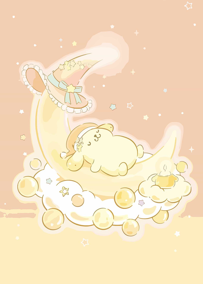 Cute Sleeping on Moon