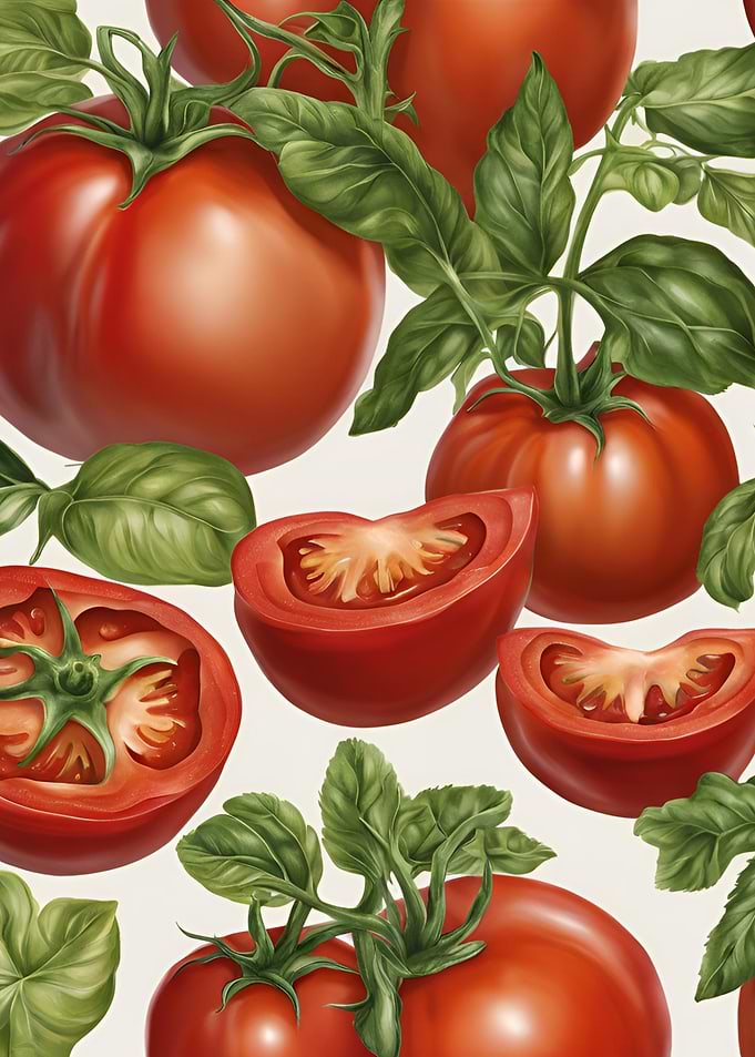 Red Tomatoes and Basil