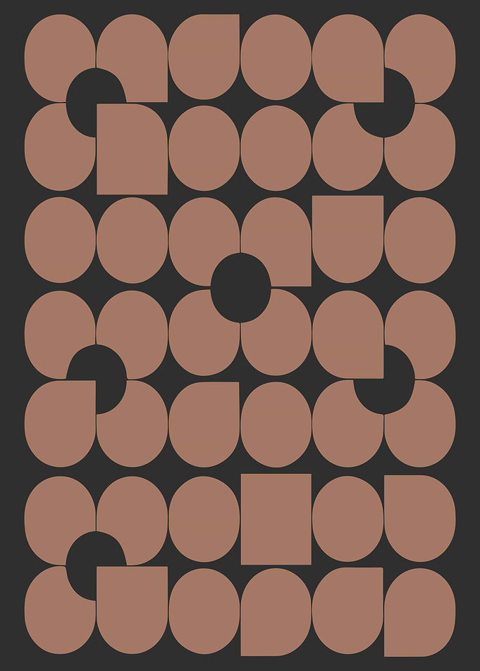 Mid Century Modern Geometric in Mocha Gray