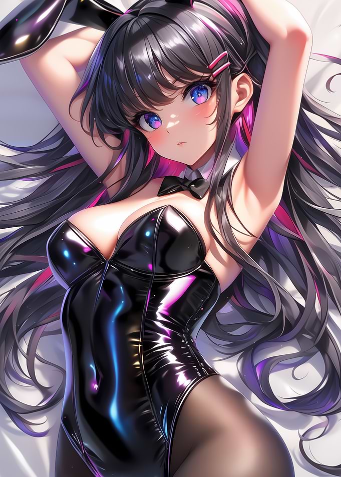 Anime Girl in Bunny Suit Gaming