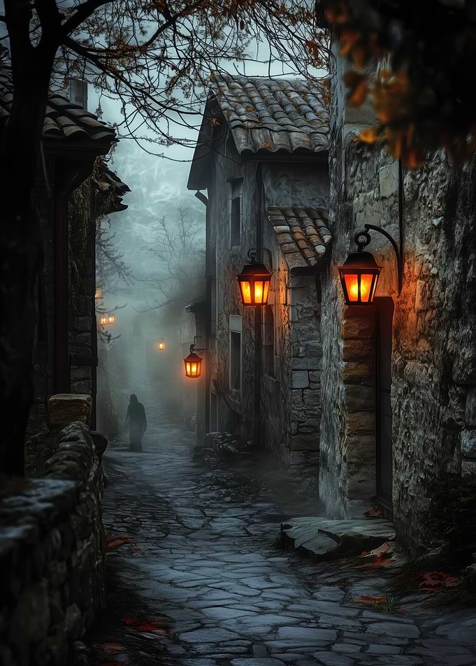 Foggy Medieval Street