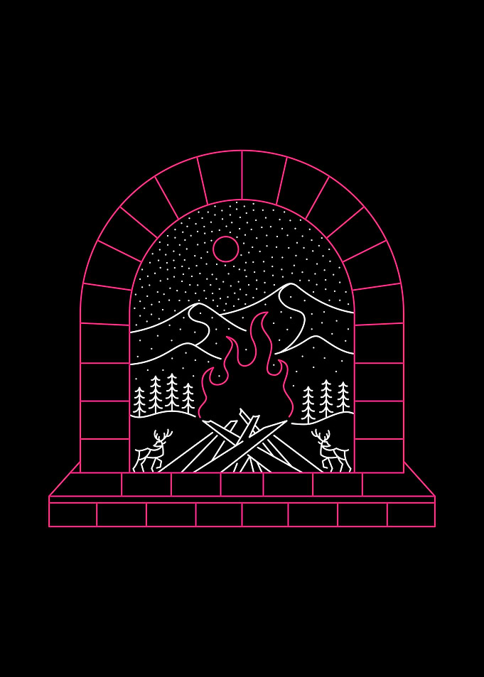 Winter Fireplace