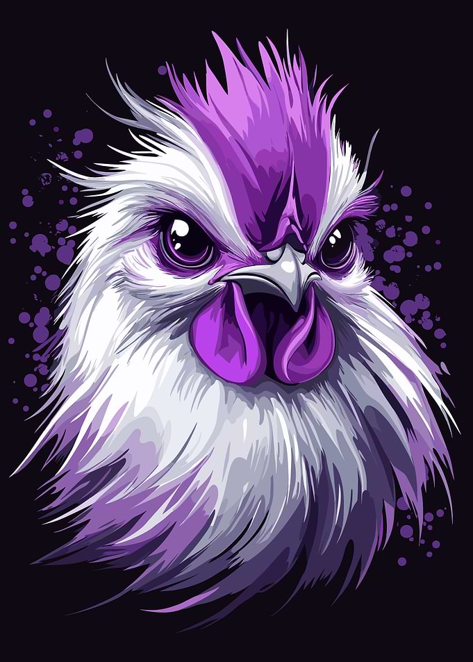Purple Silkie Chicken