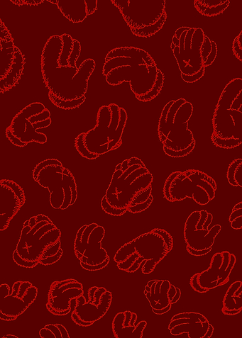 Red Glove Kaws Pattern