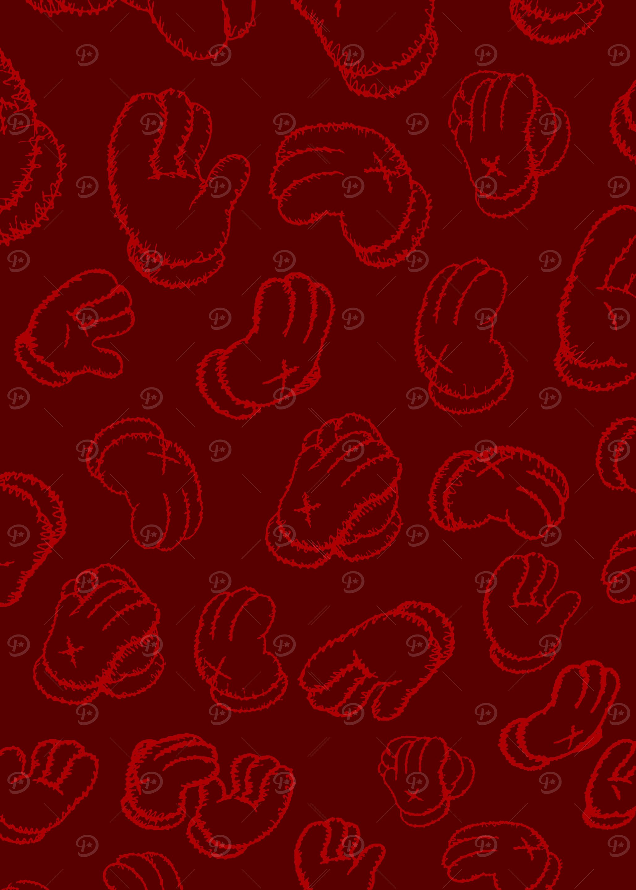 Red Glove Kaws Pattern