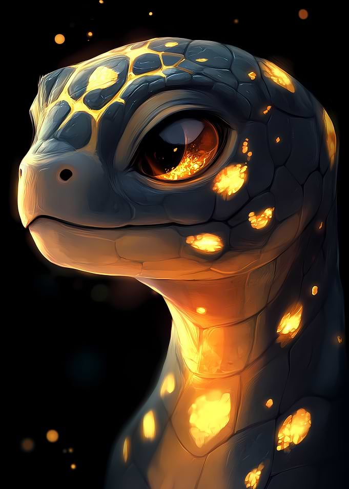 Glowing Lizard Portrait Animal