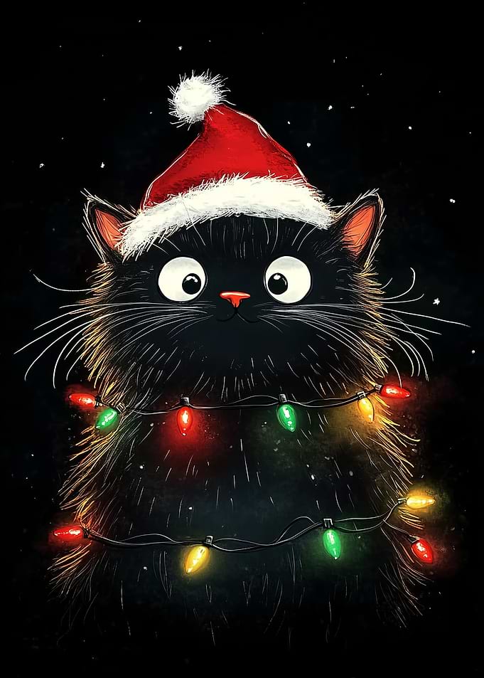 Christmas Black Cat