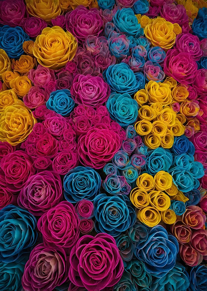 Colorful Rose Wall