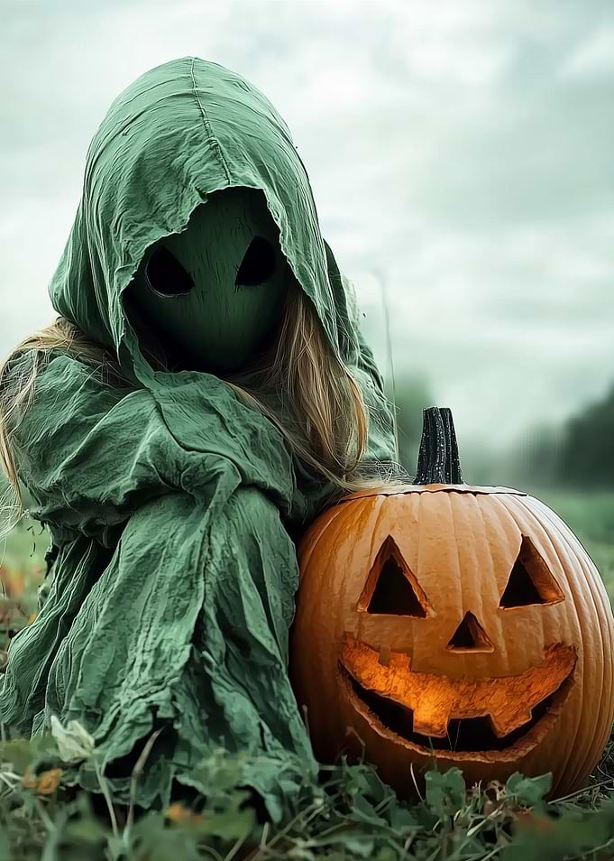 Halloween Alien with Pumpkin