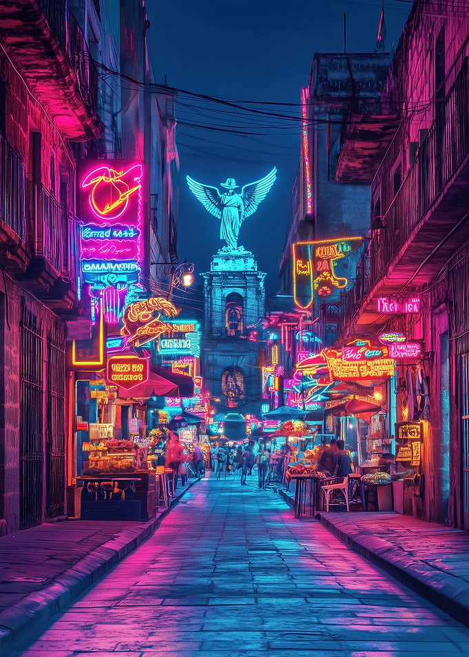 Neon Angel Alley, Mexico