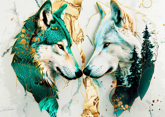 Wolf Couple Art Print