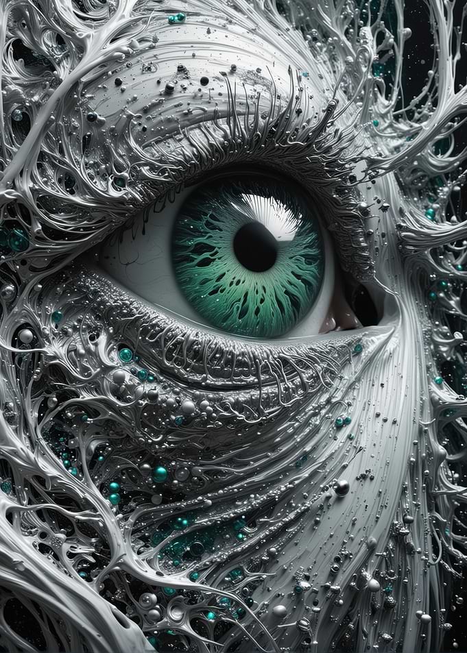 Abstract Eye with Silver Veins