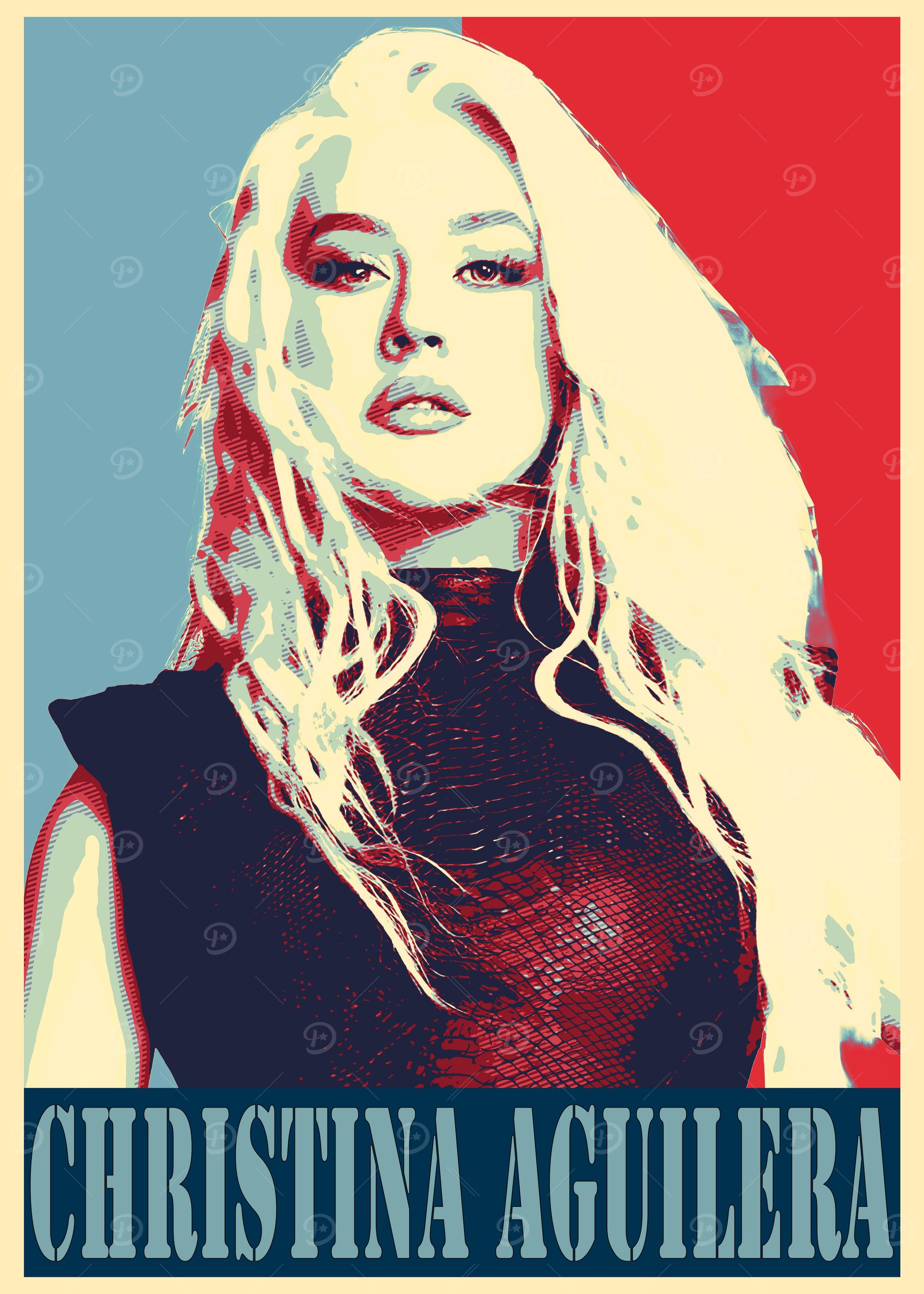Christina Aguilera Pop Art Poster