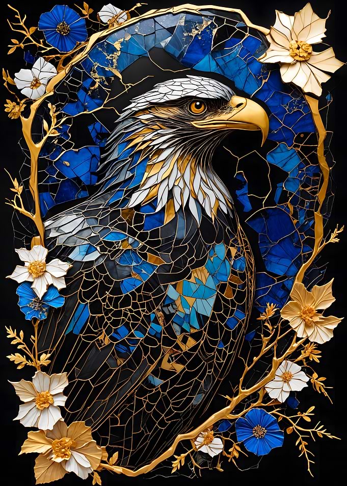 Abstract Eagle Kintsugi