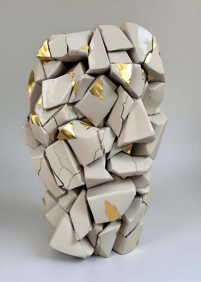 Gold Leaf Ceramic Sculpture