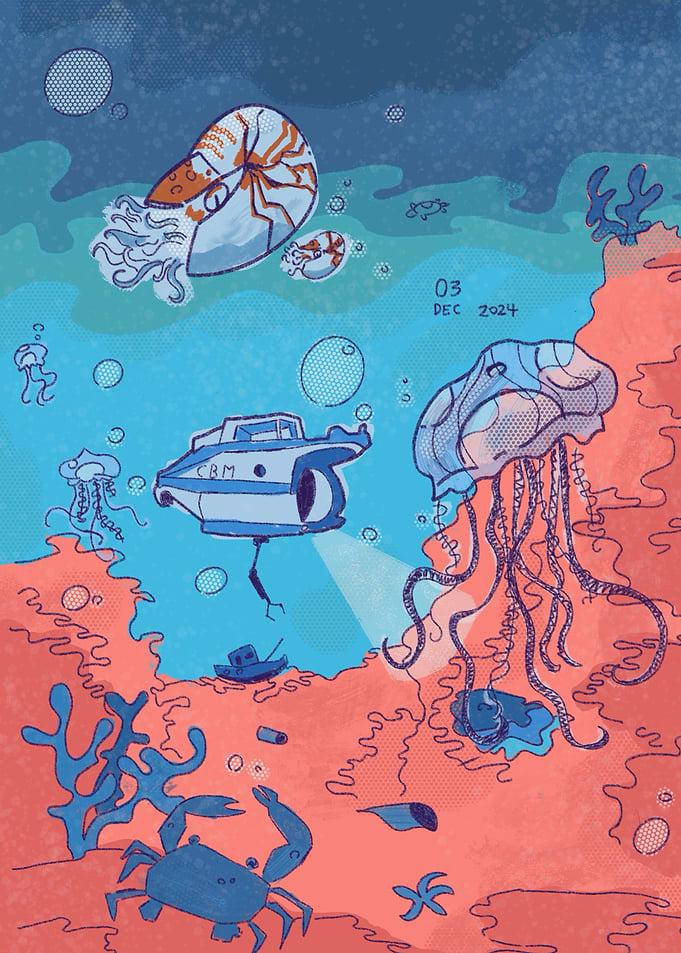 underwater scene with noice colors