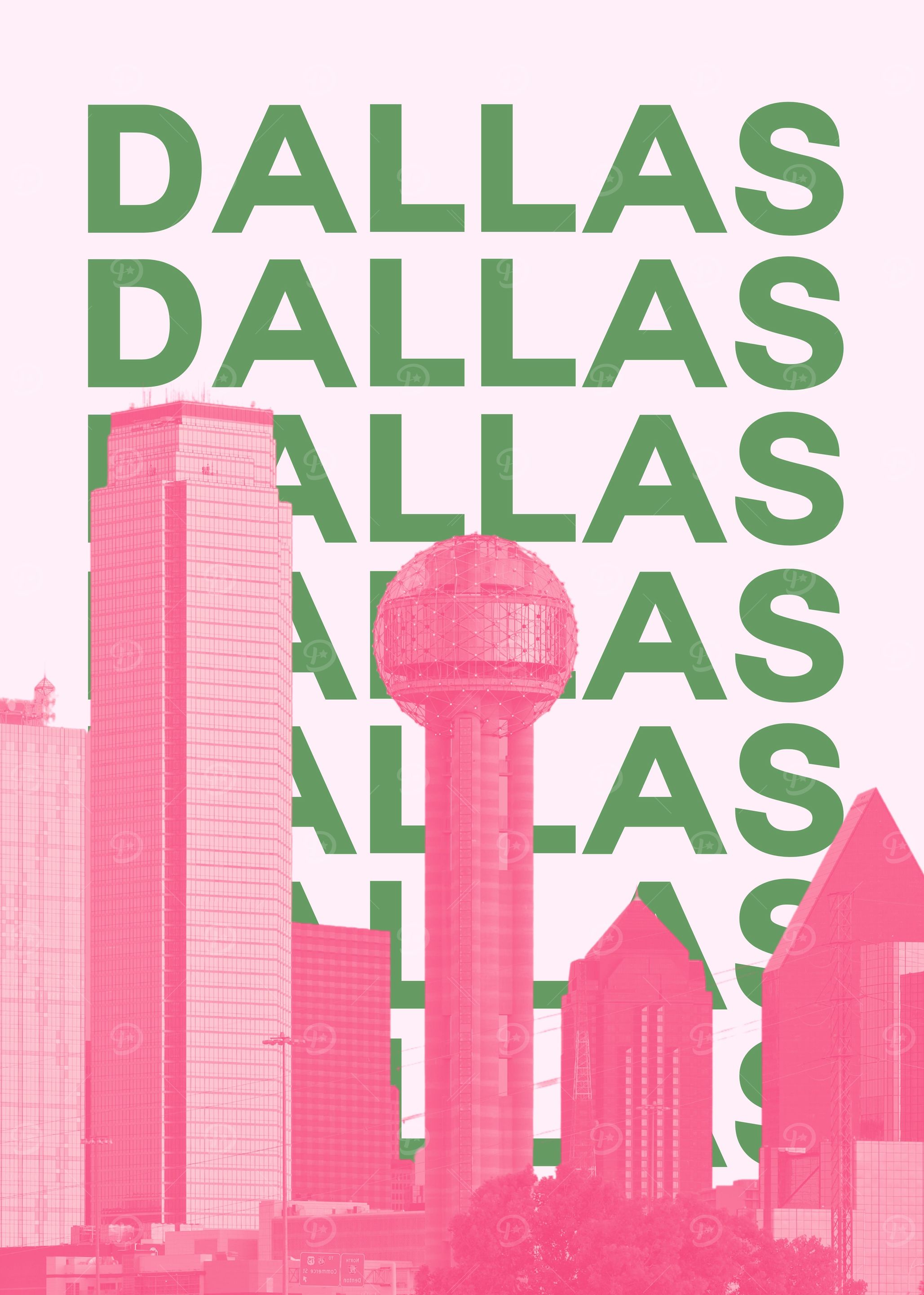Dallas Skyline Art Print
