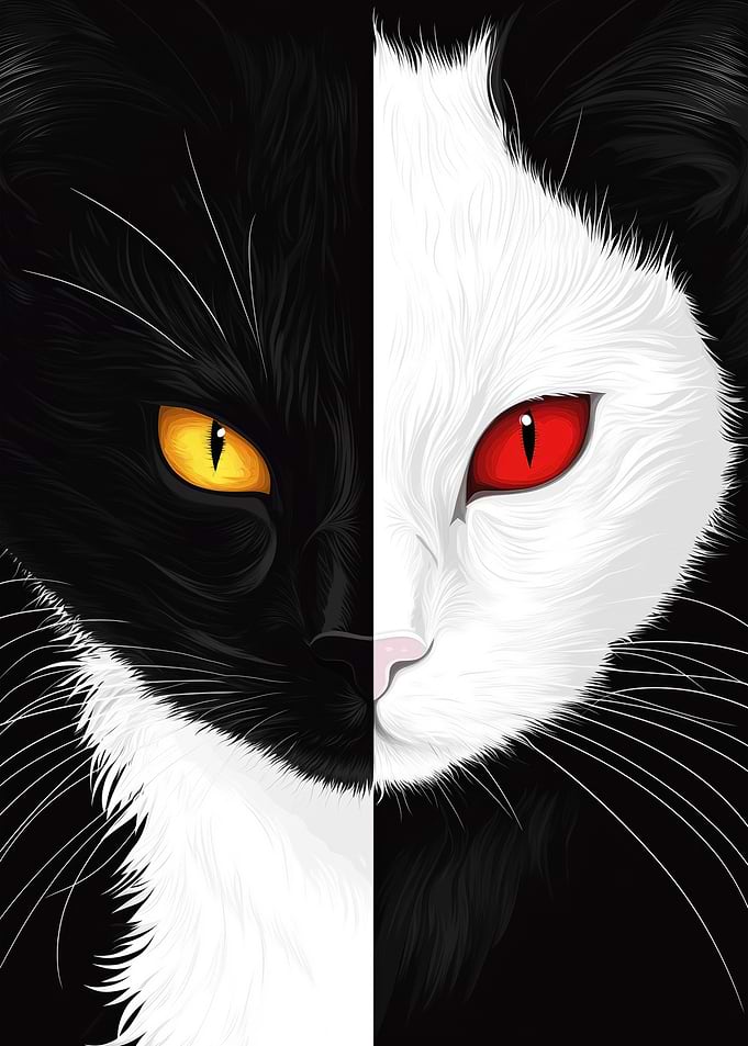 Black and White Cat Poster