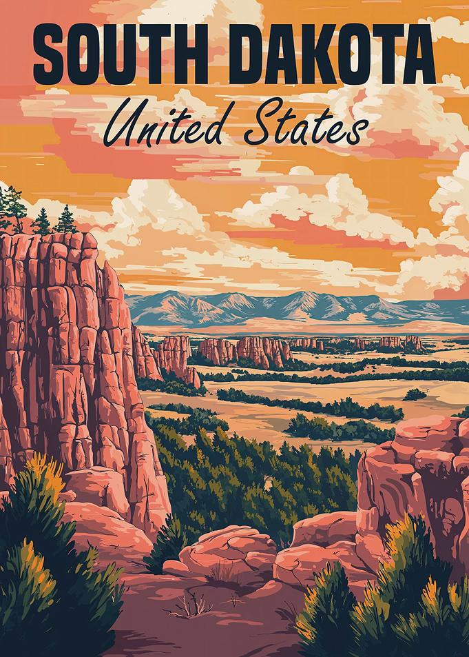 South Dakota Landscape Poster