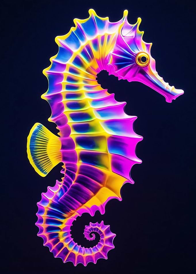 Neon Seahorse