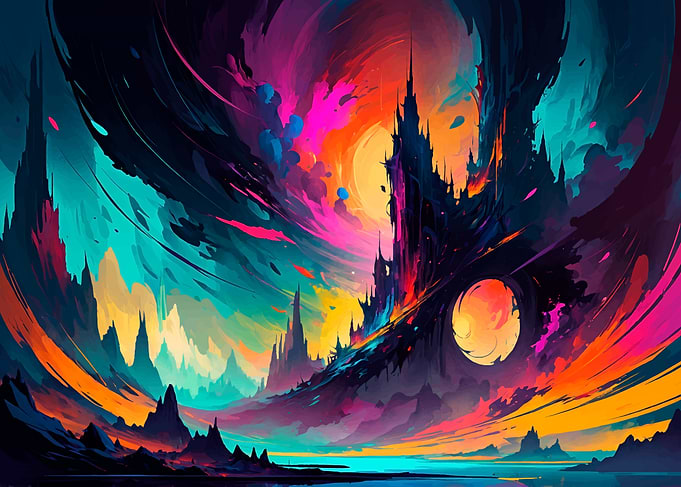 Fantasy Castle Landscape abstract