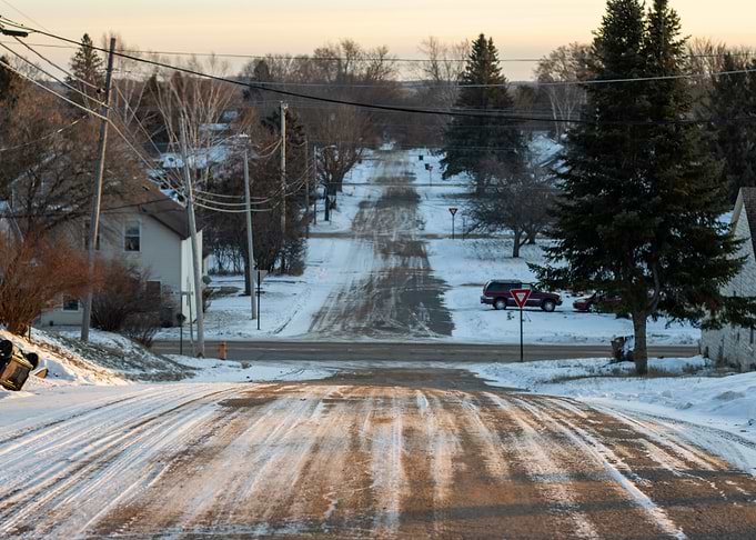 Snowy Suburban Street