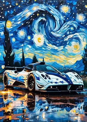 Starry Night Pagani Zonda R Car