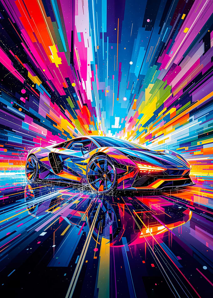 Abstract Car Speed Art