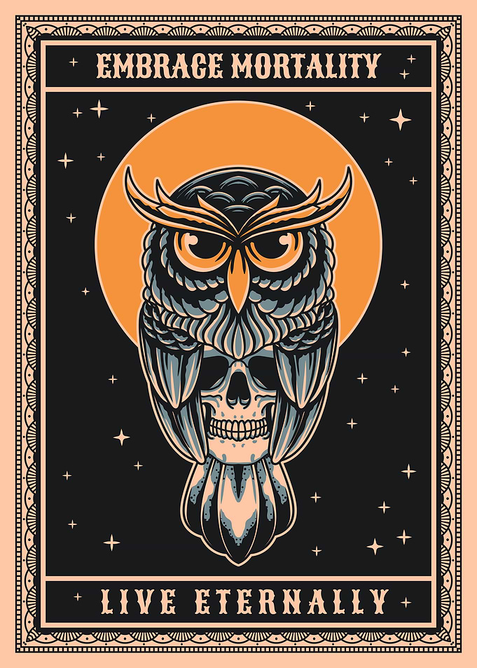 Owl Skull Poster