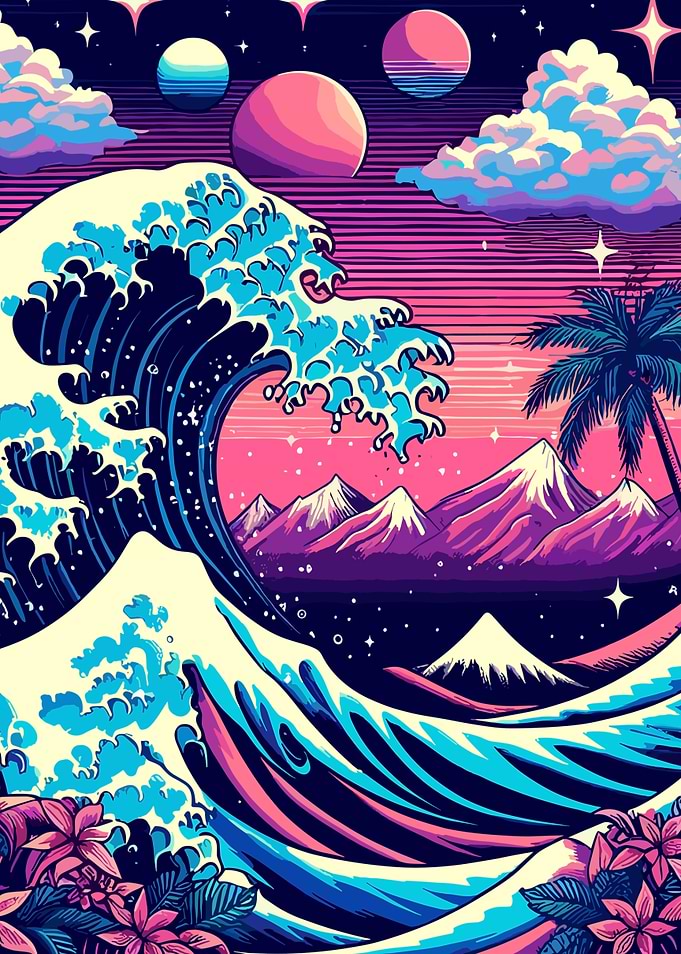 Great Wave Neon Dreams