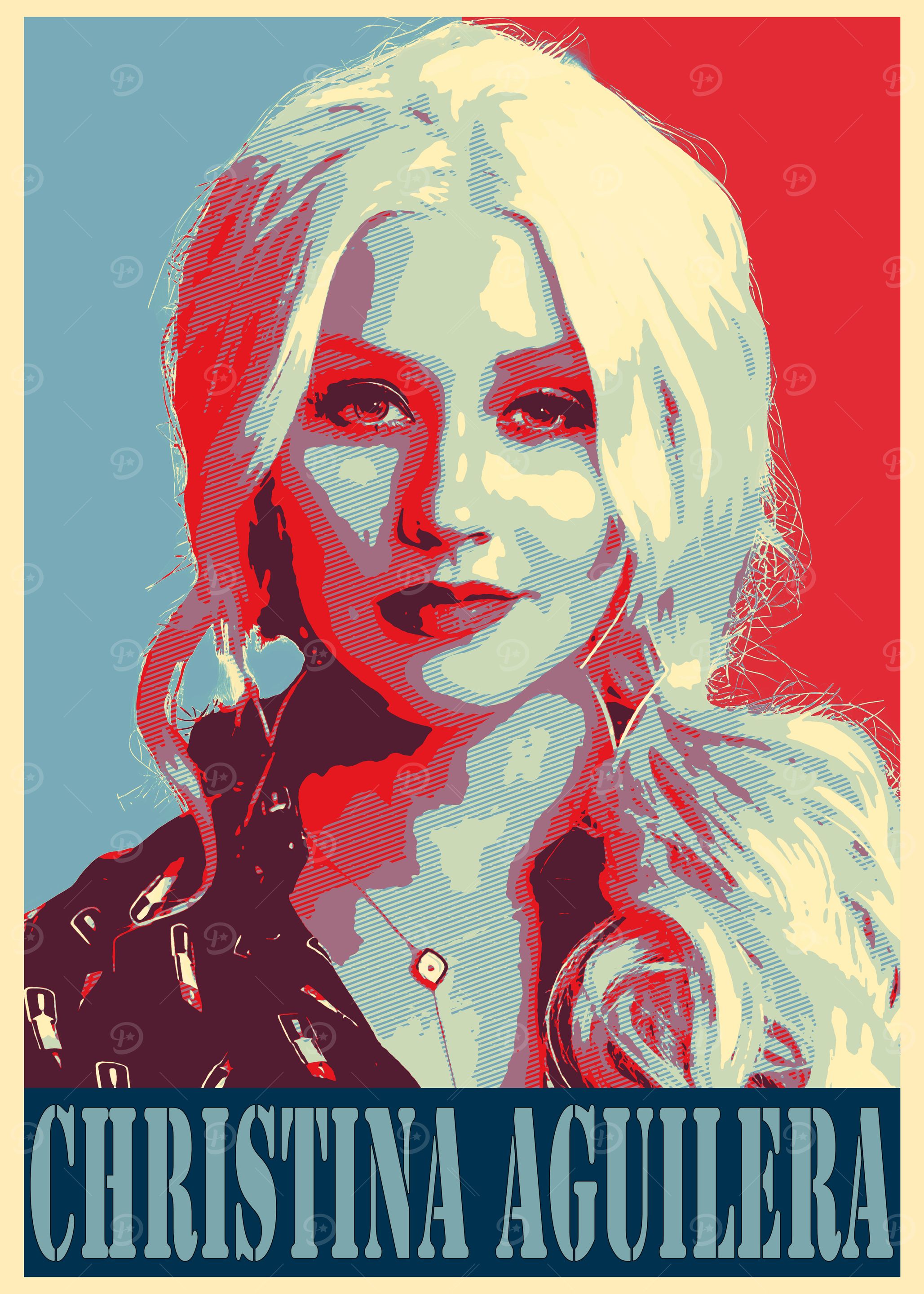 Christina Aguilera Pop Art Poster