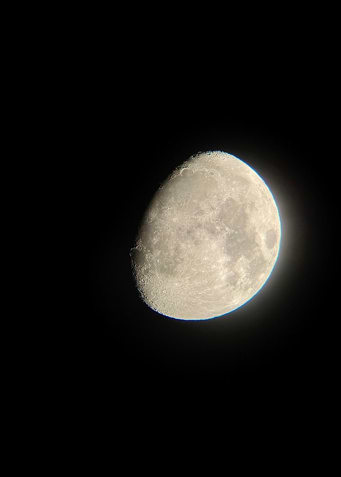 Crescent Moon in Night Sky
