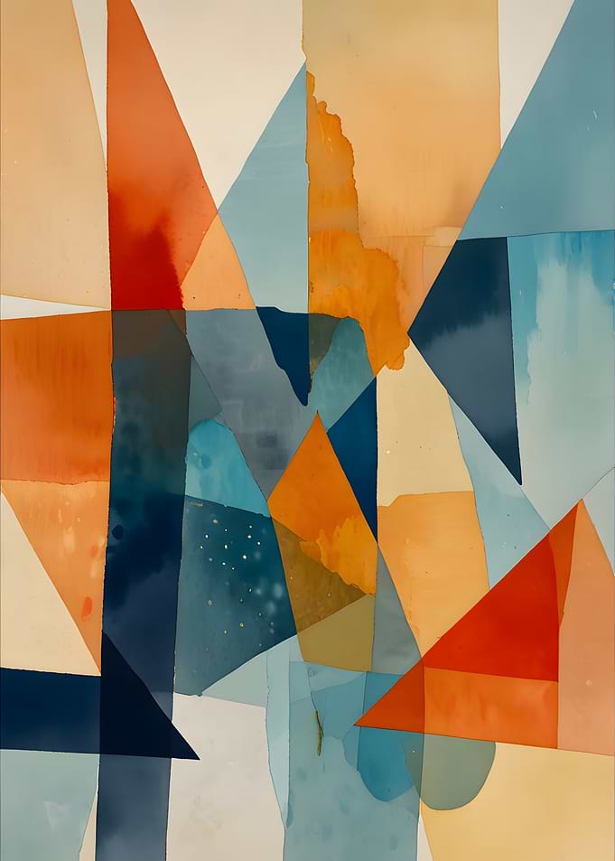 Abstract Angles of Blue and Orange