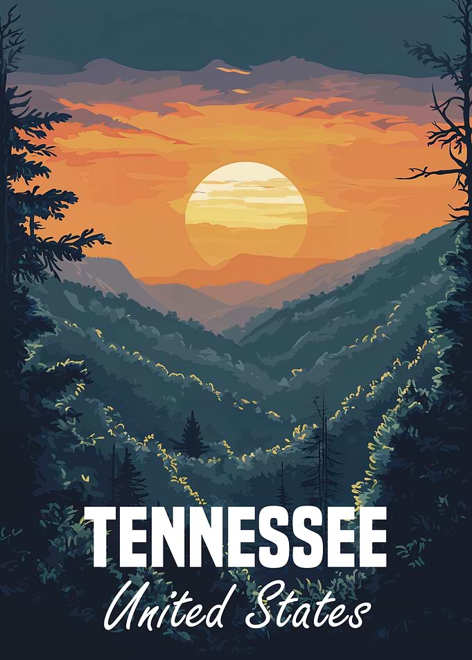 Tennessee Sunset Landscape Poster