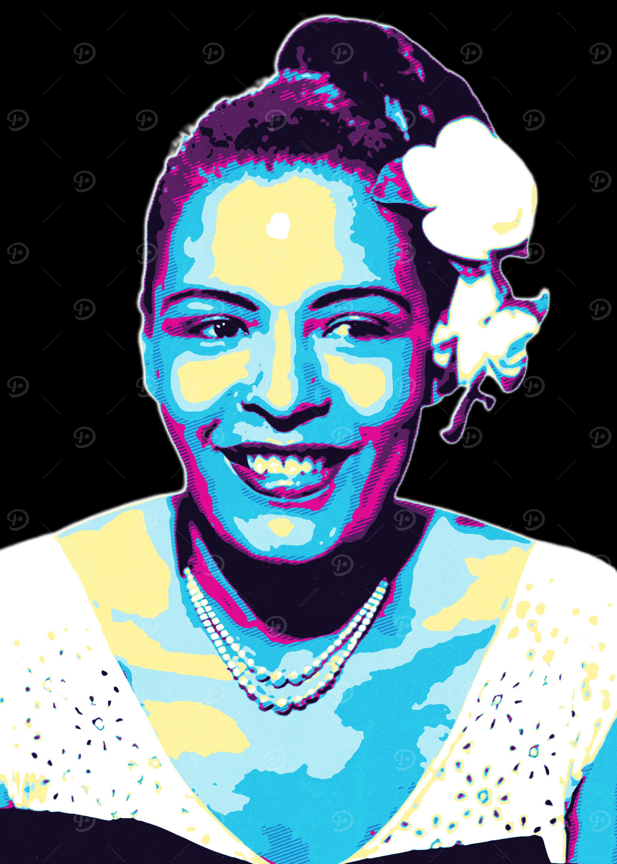 Billie Holiday Retro Art