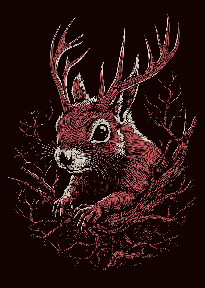 Squirrel with Antlers