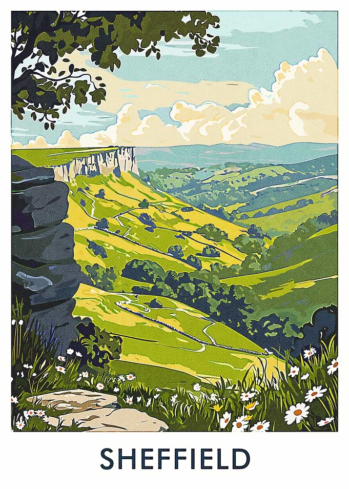 Sheffield Landscape Poster