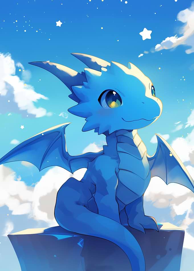Cute Blue Dragon