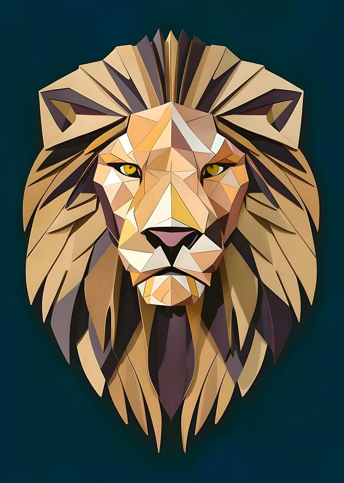 Geometric Lion Head