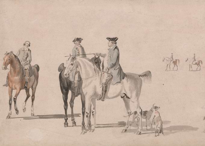Horseback Riders and Dogs