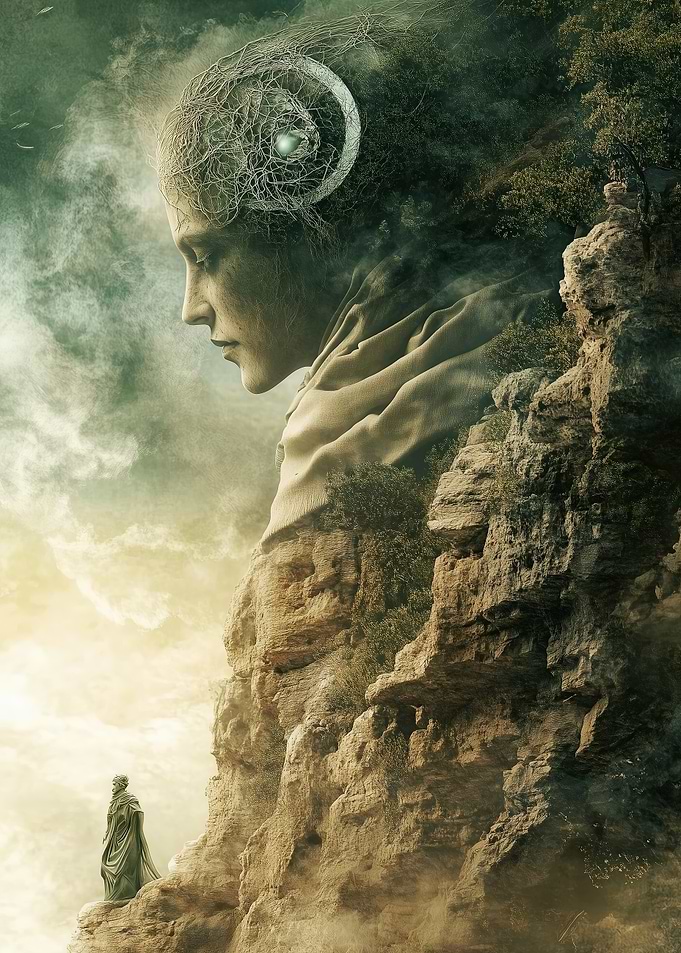 Stone Woman and Cliff
