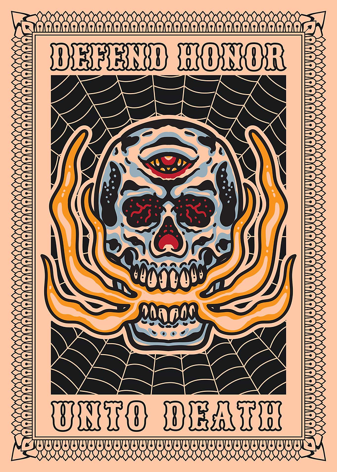 Skull with Third Eye Poster