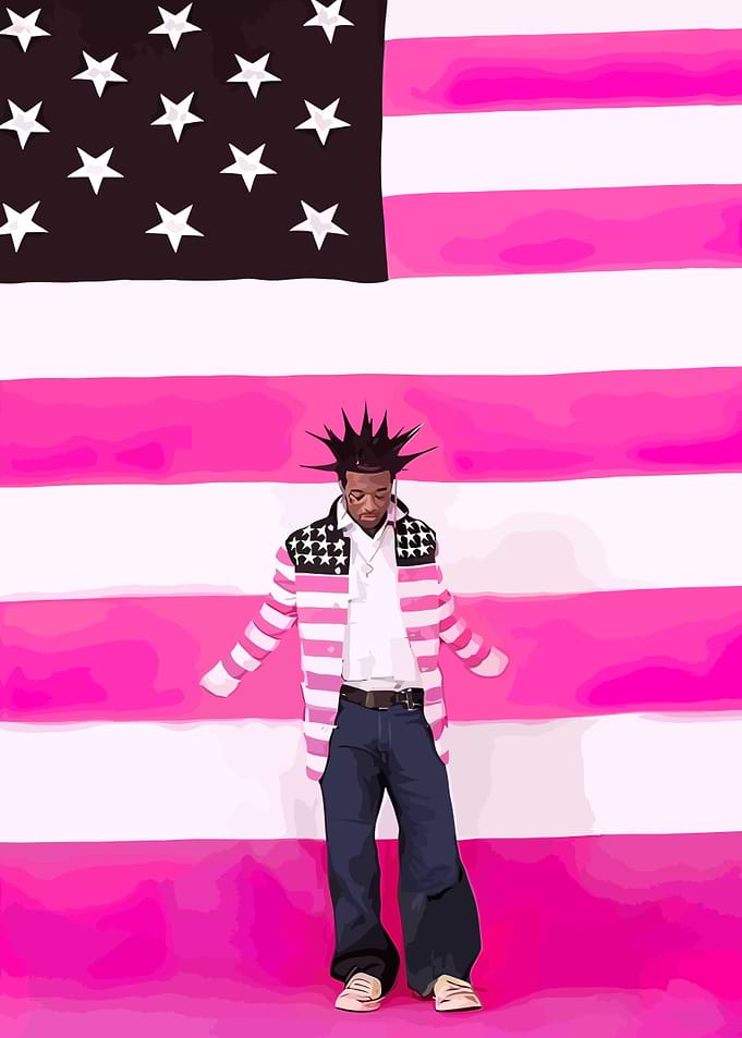 Man in American Flag Jacket