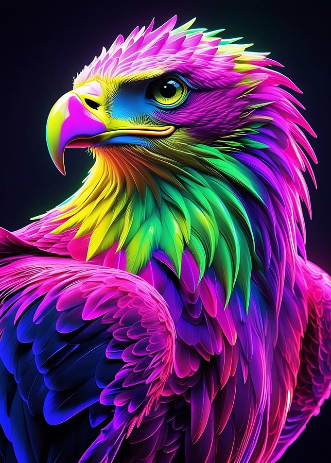 Neon Colored Eagle
