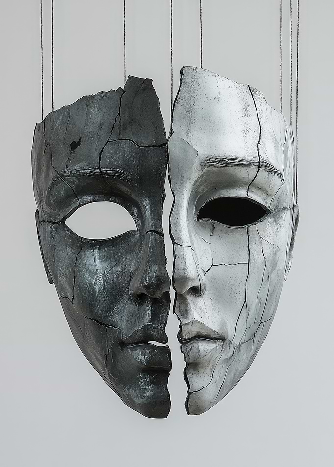 Cracked Face Mask Sculpture