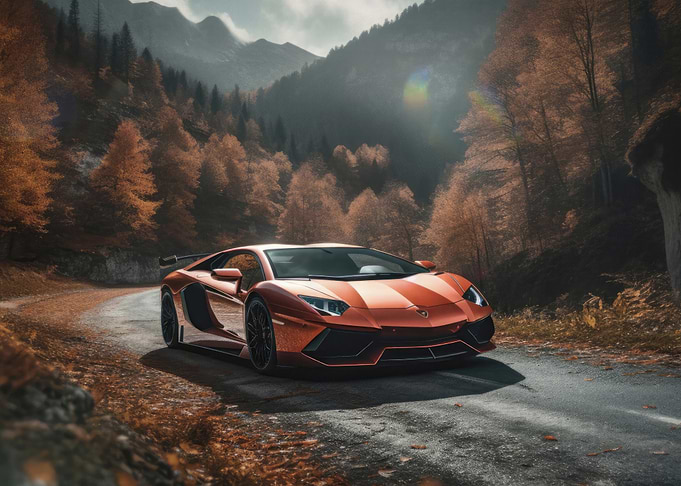 Lamborghini Aventador in Autumn